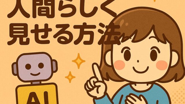 AI文章を人間らしくする方法を解説する、もこあい先生のイラスト