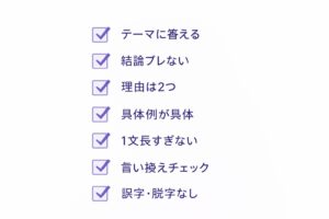 小論文の提出前に確認するチェック項目をまとめたチェックリスト図