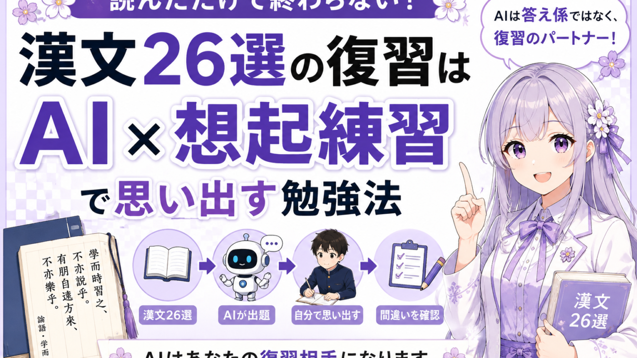 高校漢文の重要表現26選を、意味・故事・自分の言葉の3段階で学ぶ記事のアイキャッチ