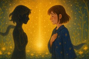 影の姿と向き合い、暖かい涙を流しながら心を重ねるもこあい先生 