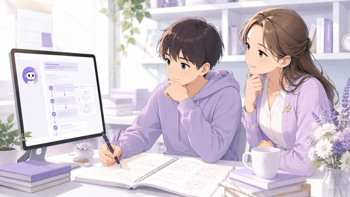 AIを答えの丸写しではなく数学の考え方を整理する補助として使う場面