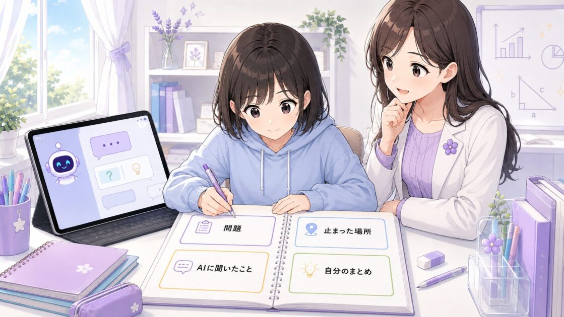 問題・止まった場所・AIに聞いたこと・自分のまとめを整理するAI数学ノートの作り方
