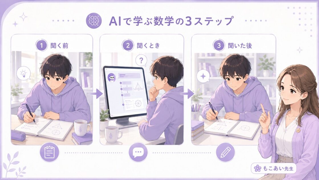 AIで数学を理解に戻すための聞く前・聞くとき・聞いた後の3段階フロー