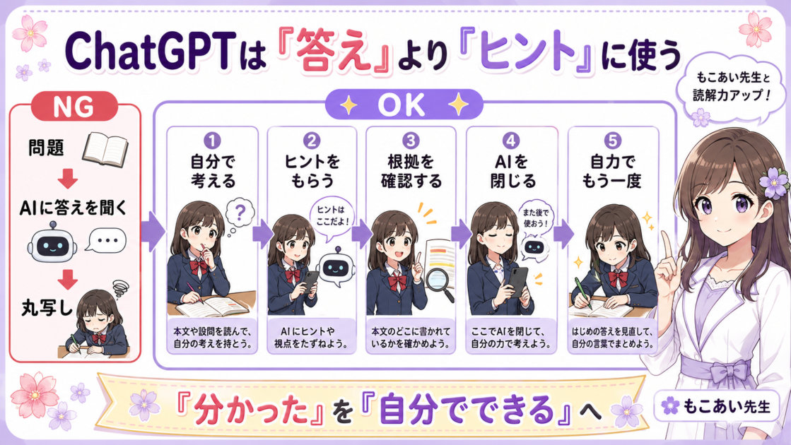 ChatGPTに答えを丸写しせず、ヒントをもらって最後に自力で解き直す学習手順