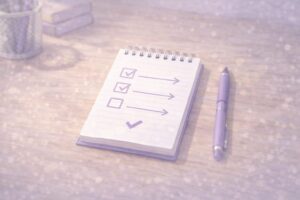 恵子のメモ帳で1分ルーティンを実行するイメージ