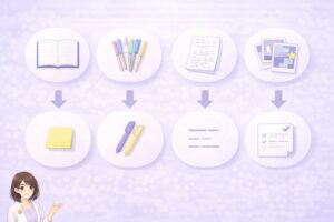 清書や色ペンや写経や撮りっぱなしなどノートの罠と最小回避策を示すまとめ図