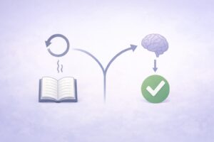 読み返しループと想起練習の違いを示す分岐図