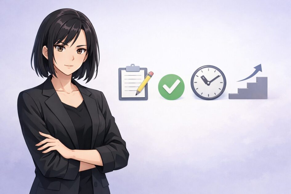想起練習が苦手でも続ける学習設計を示す悪もこあい先生のイメージ