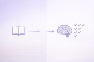 読み返しと想起練習の違いを2カラムで示し定着の差を直感的に理解できる比較図