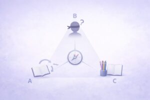 想起練習のつまずきタイプAからCを整理したマップ図