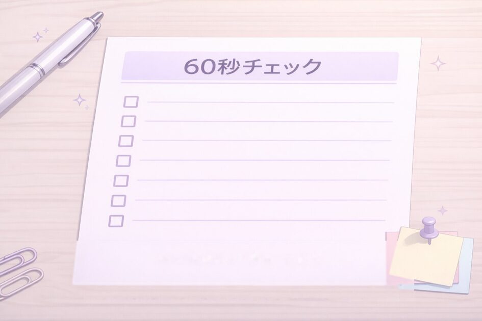 印刷して使える提出前60秒チェックのチェックリスト図