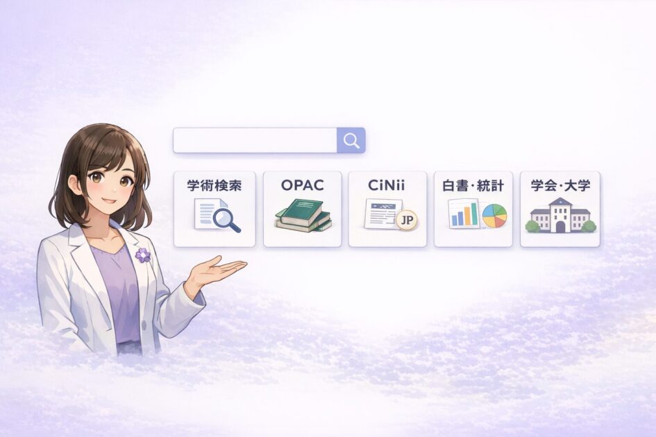 参考文献が足りないときに使う5つの探し方ルートを目的別に示す図