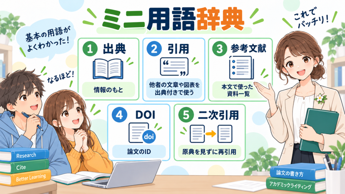 参考文献記事でよく出る用語をやさしく整理した図解