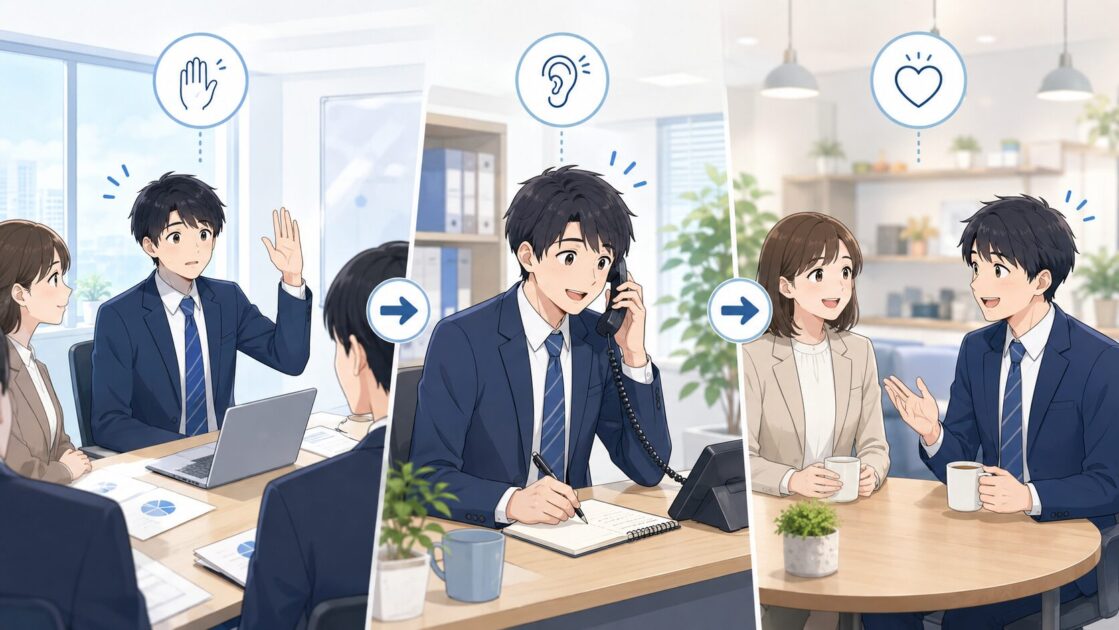 会議では区切る、電話では止める、雑談ではつなぐビジネス英語の3つの役割