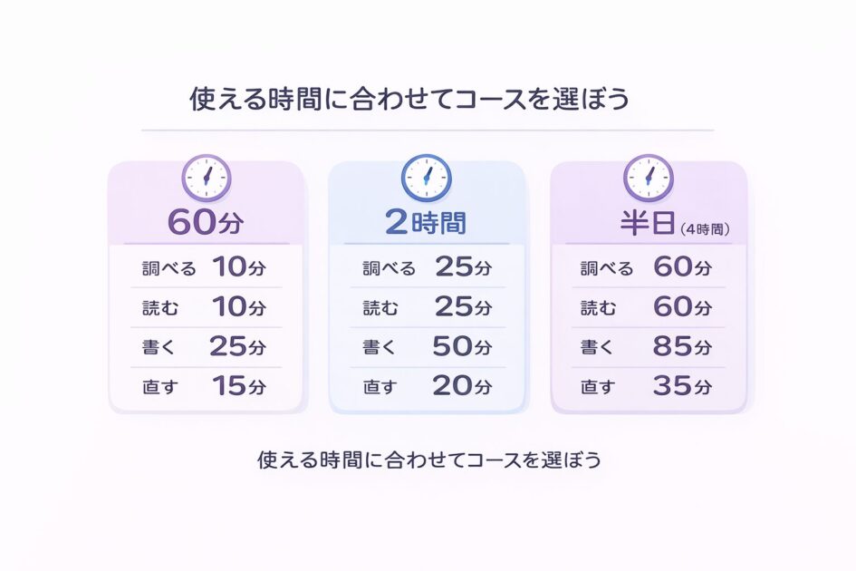 倧åŠã¬ããŒãã®60å2æé忥ã³ãŒã¹ã®é²ãæ¹ãæ¯èŒããå³