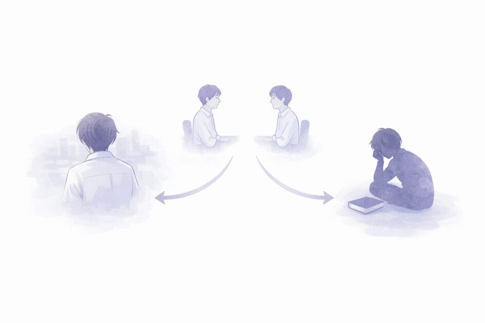 『こころ』の感想文で使いやすい視点として先生の孤独Kとの関係分からなさそのものの三つを整理した図