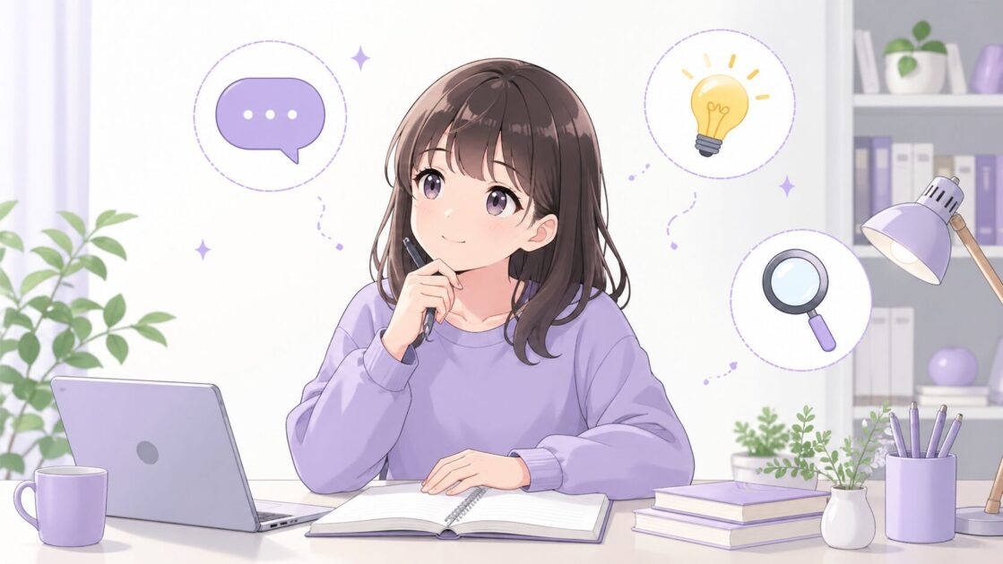 AIの説明を読んだあと理解したつもりを確認する3つの質問を示す図