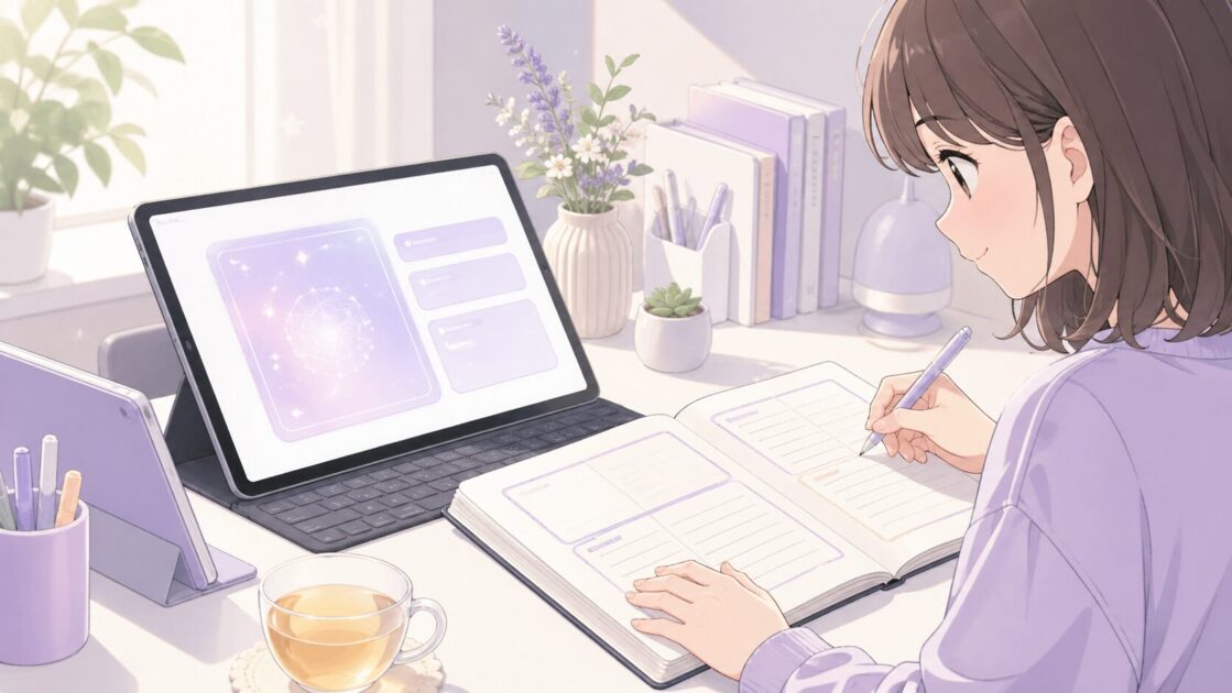 AIが答えたことと自分が納得したことや引っかかったことを分けて書くノートの図