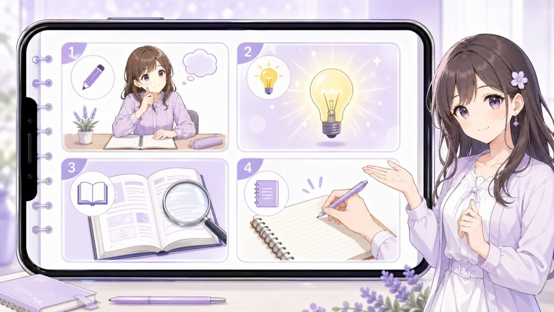 AIを使っても考える力を残す4ステップをスマホで見返せる形に整理したまとめカード
