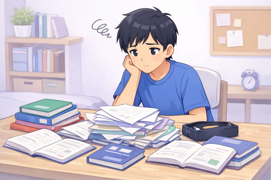 ã¯ãŒã¯ãããªã³ããèªäž»åŠç¿ããŒããæºã«éãªããæåºç©ãå€ããŠäœããå§ããã°ãããåãããåºãŸã£ãŠããå¥å€ªã®æ¿çµµ