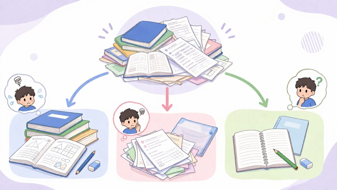 æåºç©ãã¯ãŒã¯ãããªã³ããèªäž»åŠç¿ã®3çš®é¡ã«åããããšã§æ¢ãŸãæ¹ã®éããèŠããããšã瀺ããå³