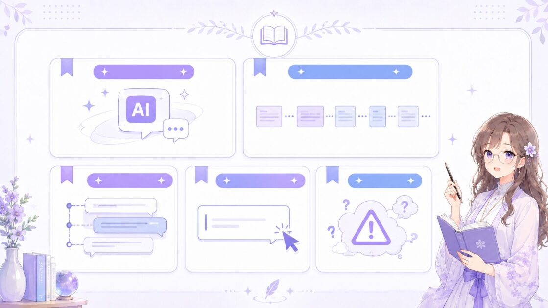 生成AI・トークン・文脈・プロンプト・ハルシネーションなどのAI用語をやさしく整理したまとめカード