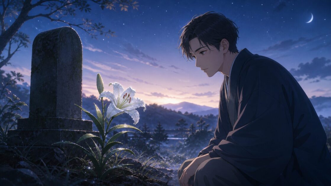 語り手が白い百合を見て百年はもう来ていたと気づく場面