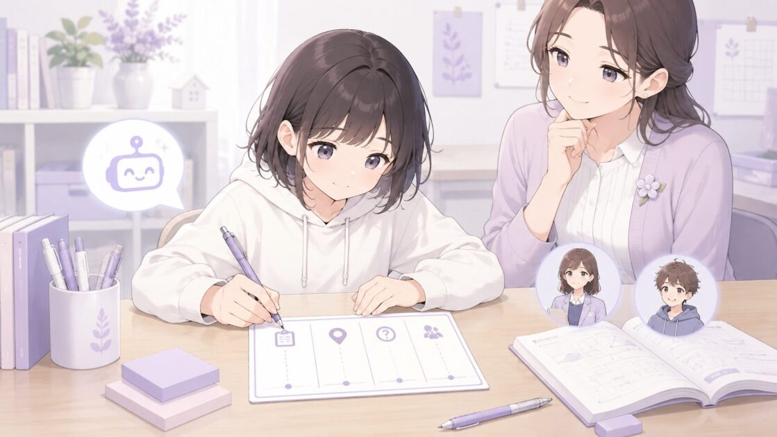 分からない問題を1つだけメモしてAIや先生に聞きやすくするための4ステップ図