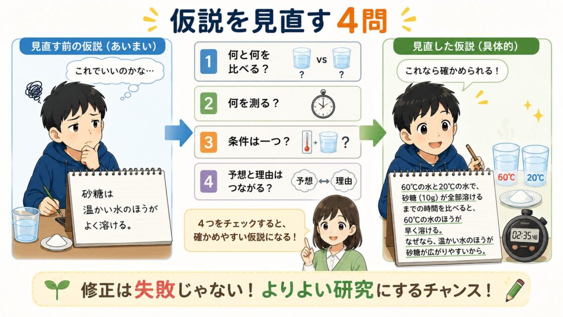 仮説を確かめやすく修正するための4つの質問