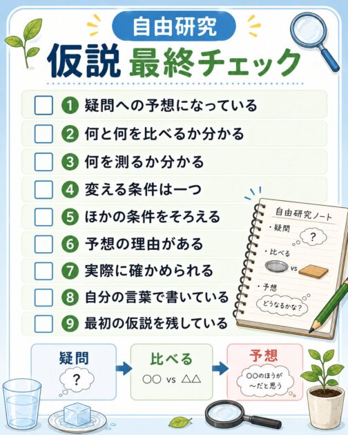 中学生の自由研究で仮説を提出する前に確認する最終チェックリスト