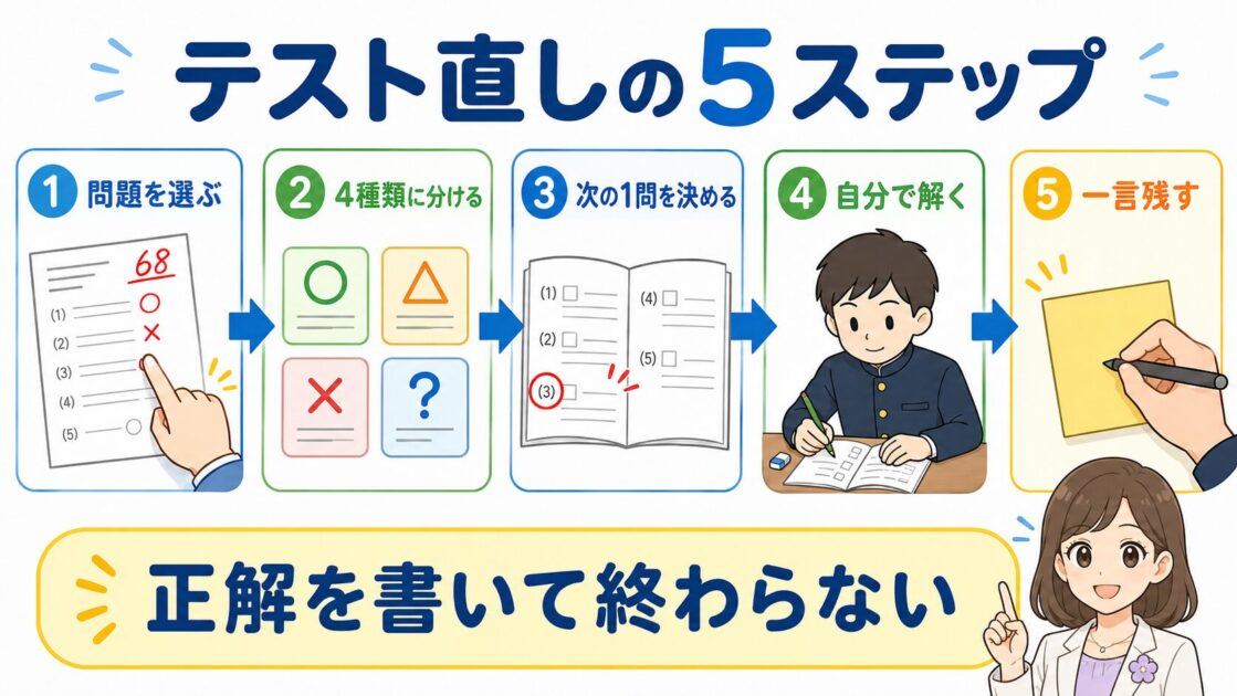 テスト直しを次の1問へつなげる5つの手順