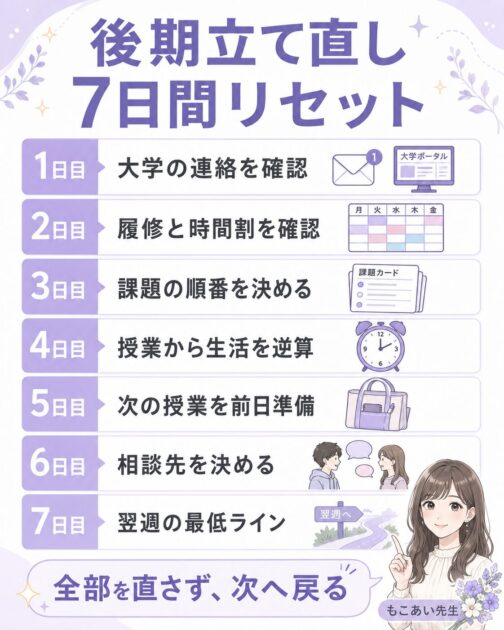 大学生の後期を立て直す7日間の実践手順