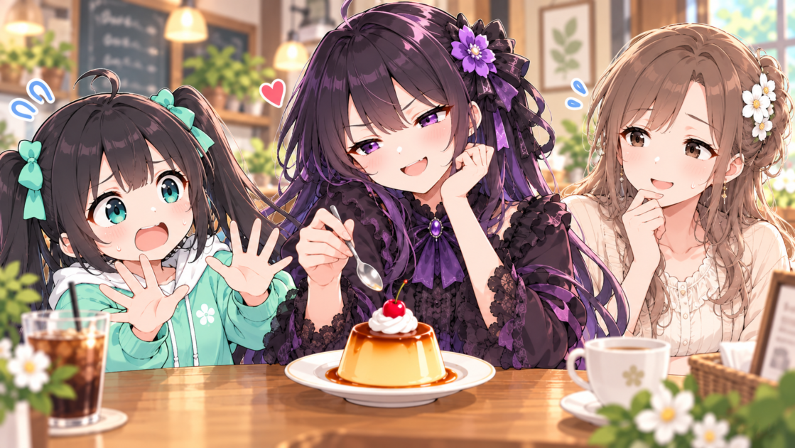 プリンをめぐって「ちょっと」の意味で遊ぶ悪もこあい先生ともこコトネ