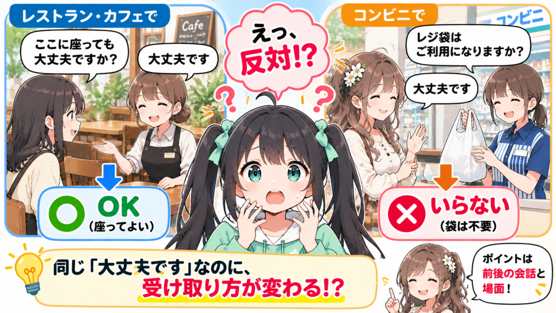 「大丈夫です」がYESにもNOにも見えて混乱するもこコトネ