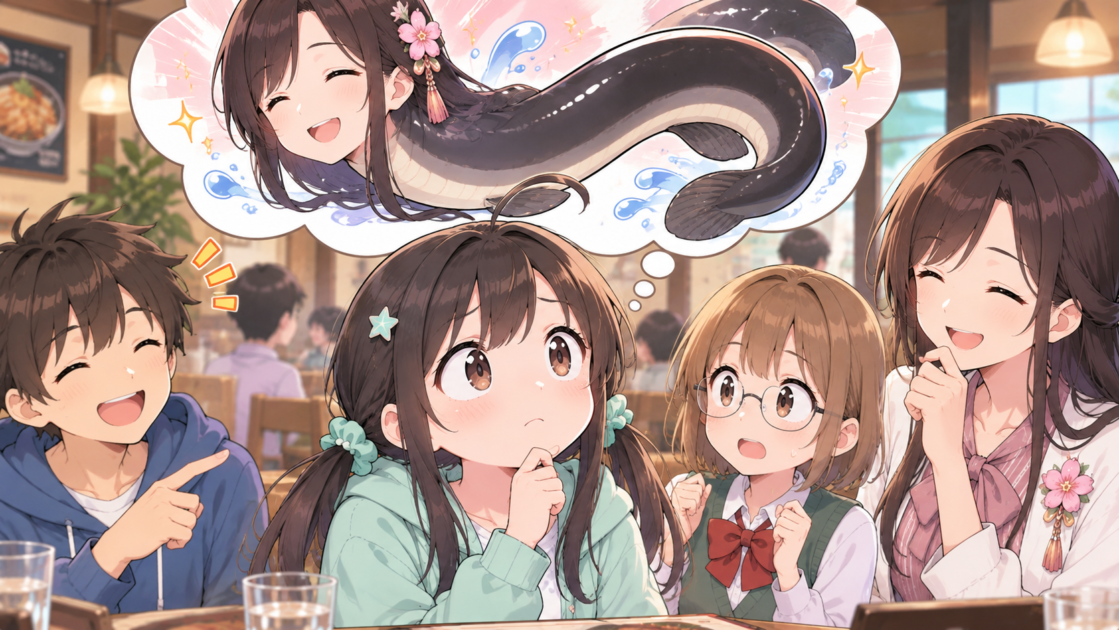 もこあい先生が本当にうなぎになった姿を想像するもこコトネ