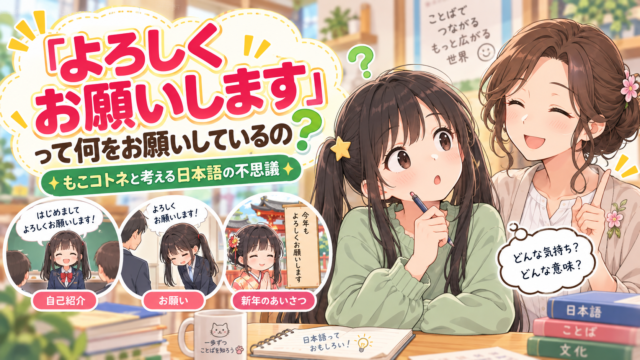 「よろしくお願いします」が何をお願いしている表現なのか考えるもこコトネのアイキャッチ画像