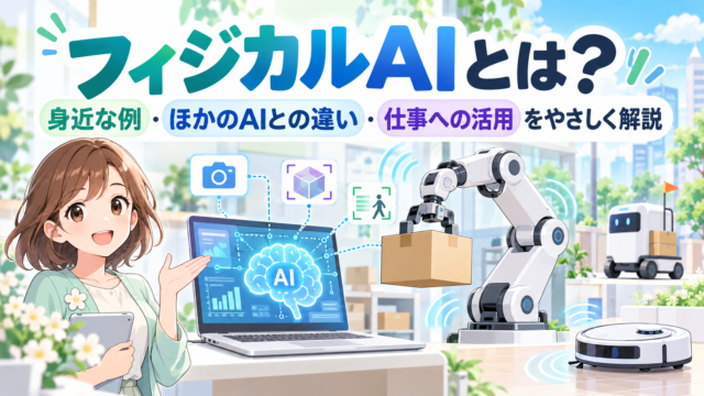 フィジカルAIとは？身近なロボット掃除機や物流ロボット、AIとの違いを紹介する記事のアイキャッチ